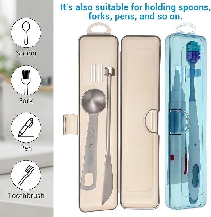 Molain 2Packs Toothbrush Travel Case, Portable Breathable Toothbrush Travel Holder Compact Plastic Case for Camping Gym Office Business Trips Vacation - Image 6