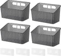NiHome 4-Pack Cabinet Door Organizer, Adhesive RV Camper Wall Storage Caddy | No-Drill Plastic Bin With Drain Holes For Kitchen Bathroom Pantry Organization, Space Saving Small Item Holder, Medium, Gray by NiHome