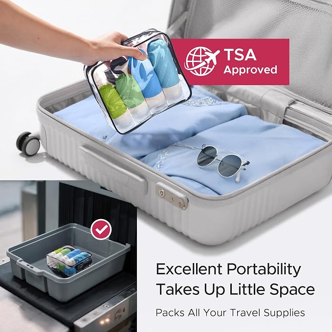 LitBear 23 Pack TSA Approved Travel Bottles for Toiletries, Leak Proof | 3 oz Refillable Travel Size Containers Kit with Silicone Squeezable Bottles Jars for Shampoo Lotion Conditioner, in Clear Bag - Image 6