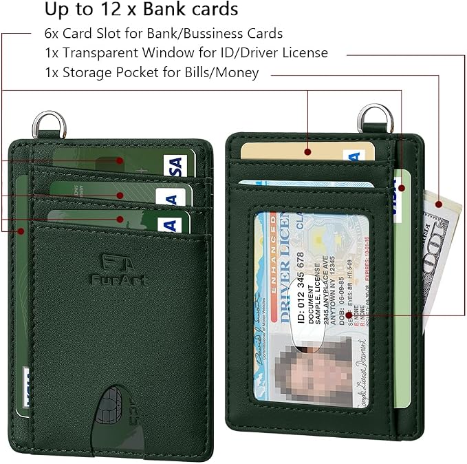 FurArt Slim Minimalist Wallet RFID Credit Card Holder for Men | slim minimalist compact rfid id window thin - Image 6