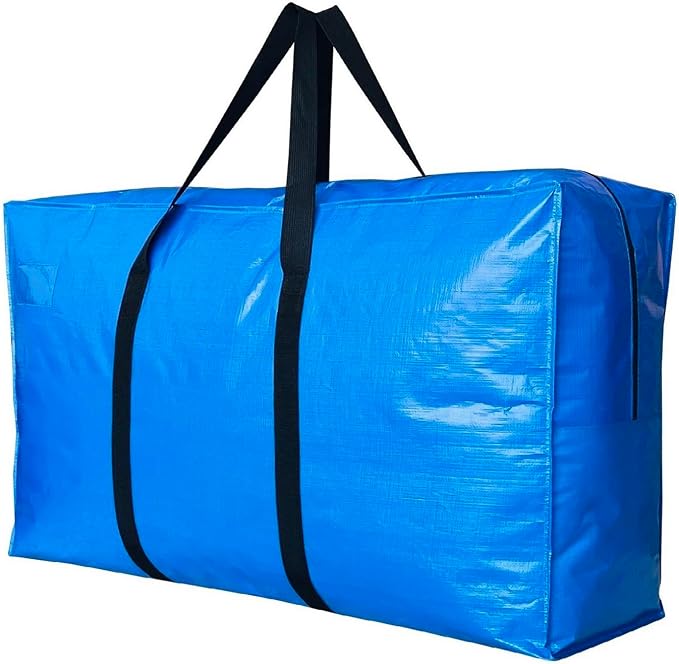 Extra Large Storage Bags, Jumbo Moving Storage Bags Heavy Duty, Foldable Big Blue XL Duffle Bag for Travel by YiKitHom
