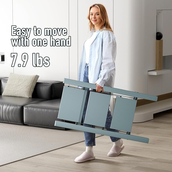 Mayi Plus 3 Step Stool Foldable, Aluminum, Lightweight Step Ladder | Extra-wide anti-slip folding steps with 330 lbs, for home,kitchen,office,outdoor,office,Blue - Image 4