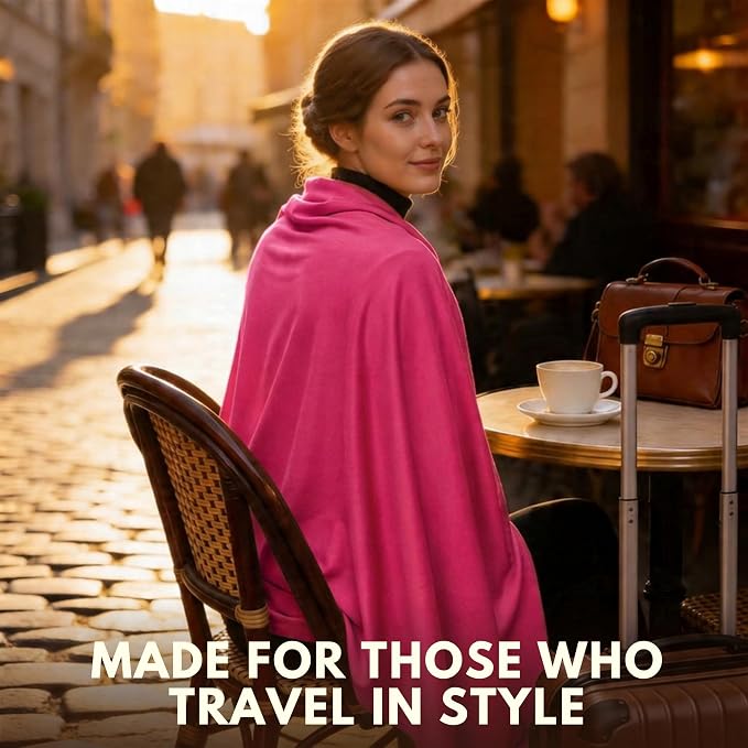 16-in-1 Compact Travel Blanket with Bag – Reversible, Ultra Soft Bamboo Airplane Blanket with Hidden Pocket – Packable for Flights & Travel Essentials (Semi-Weighted, Double Layer) - Image 8