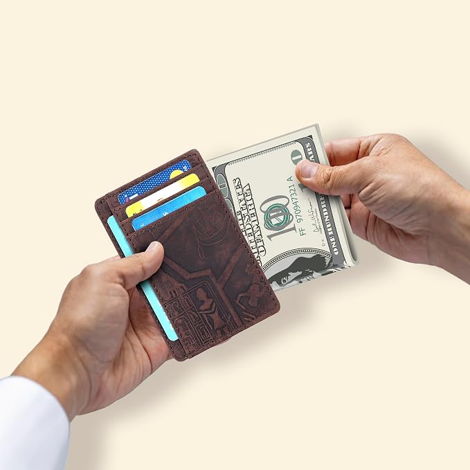 Oak Leathers RFID Blocking Leather Wallet - Minimalist Slim Card Holder - Image 4