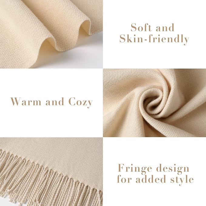 maamgic Women's Scarf Pashmina Shawls Blanket Scarf for Evening Dress | Soft Viscose Blend ,Lightweight,Large Scarf with Cozy Cashmere-Feel, Perfect For Weddings,Cruise Travel & Flights - Image 3
