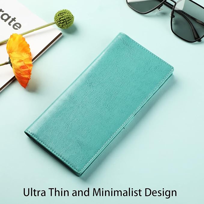 Ultra Slim Thin Leather Women Wallet RFID Blocking Credit Card Holder Bifold Long Ladies Billfold - Image 2