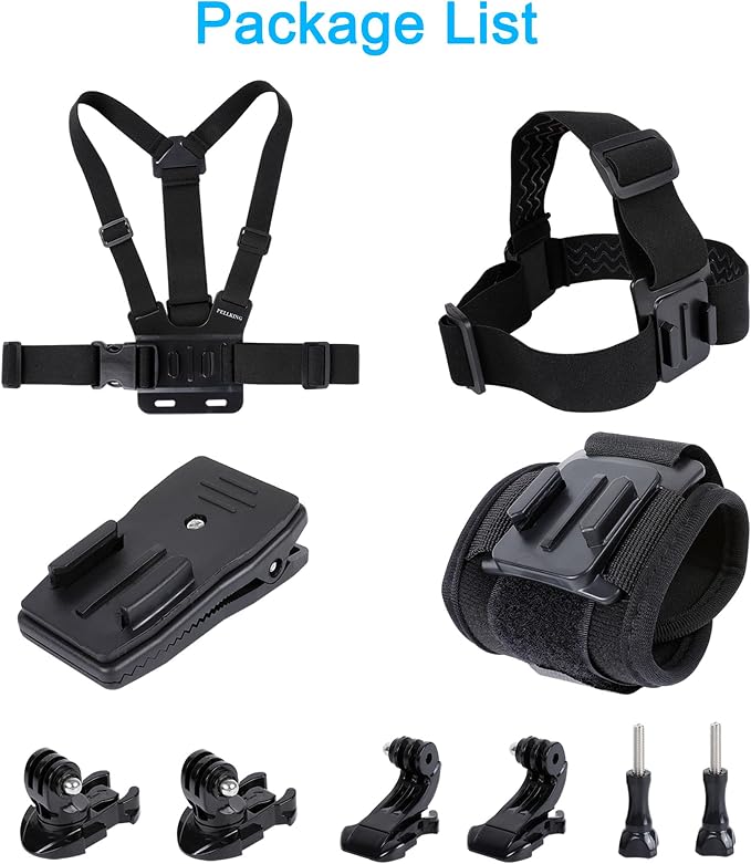 PellKing Accessories Set for GoPro Hero 13/12/11/10/9/8/7/6/5/Mission 1 Pro | New Quick Release Head Strap Mount + Chest Mount Harness + Backpack Clip Holder + 360°Rotating Wrist Strap for DJI Action 6 5 - Image 8
