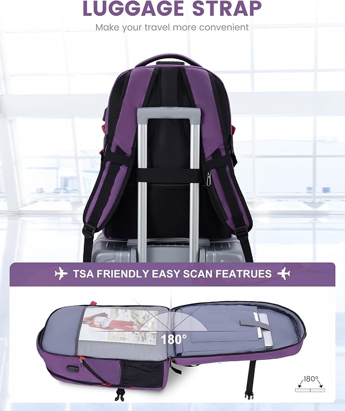 LOVEVOOK Large Laptop Backpack for Men,17.3Inch Heavy Duty Travel Backpack | TSA-Friendly with Anti-Theft,Carry On Flight Approved,College Work Bookbag,Water Resistant Business Backpack for Men Women - Image 5