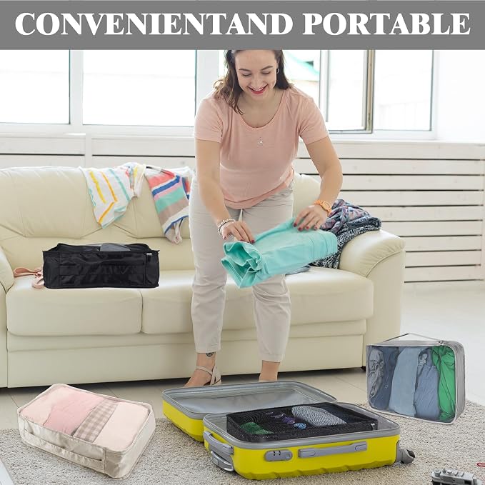 12 Pcs Packing Cubes for Suitcase Travel Luggage Bags Bulk Mesh Organizer Set for Hiking Camping Backpacking Clothes Accessories - Image 6