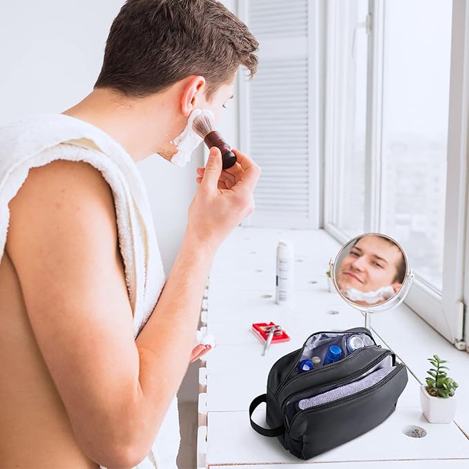 BAGSMART Toiletry Bag for Men, Travel Toiletry Organizer Dopp Kit Water-resistant Shaving Bag for Toiletries Accessories, Door Room Essentials,Black-basic - Image 6