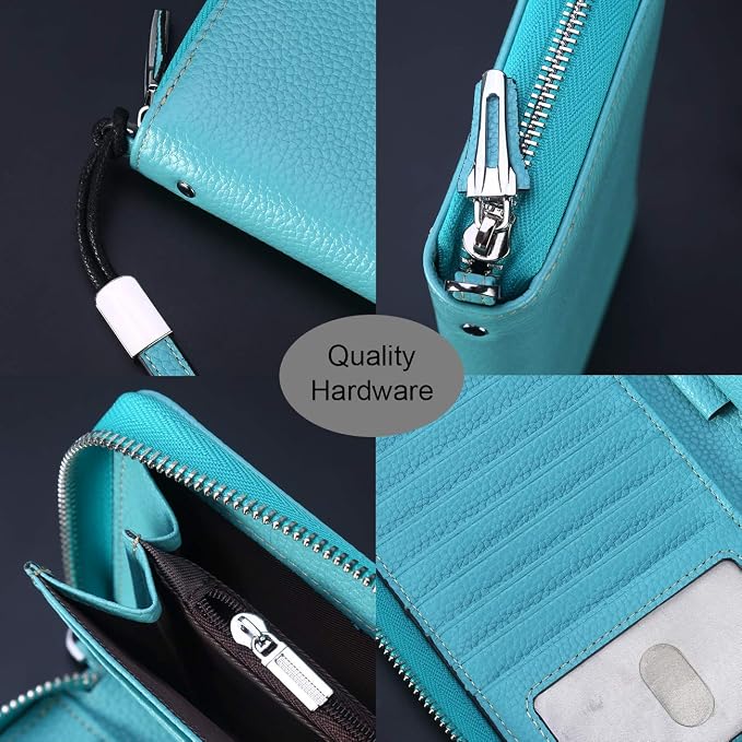 Small Compact Women Wallet RFID Blocking Genuine Leather Bifold Purse with ID Windows - Image 3