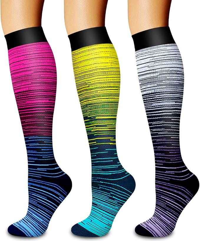 3 Pack Medical Compression Sock-Compression Sock For Women and Men Circulation -Best for Running,Nursing,Athletic Sports by LaiteHebe