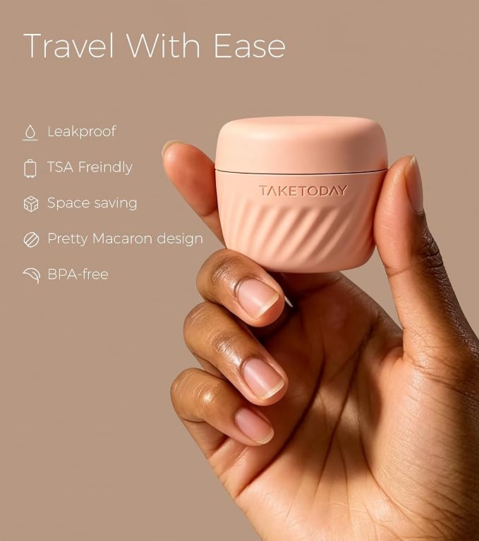 TakeToday Travel Containers for Toiletries, 1oz, 4 Pack, Apricot | Air Travel Leak-Proof, TSA Approved, Silicone Jars with Lid, for Cosmetics & Toiletries - Image 6