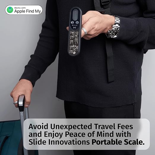 Slide Innovations Digital Luggage Scale with Apple Find My (iOS), Portable Suitcase Weight Scale & Tracker, LED Display Travel Baggage Scale up to 110 lb / 50 kg, Lightweight Airline Travel Accessory - Image 8