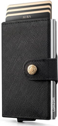 Women Wallet RFID Blocking Wallet for Women, Slim Small Size, Top Grain Leather, Pop up Credit Card Holder, Trifold, Minimalist, Black Saffiano 9-11 Cards Capacity ID Window Cash Pocket,Gift for Her by LORZOR