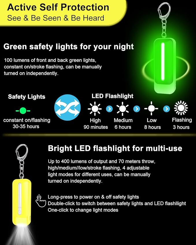 Personal Alarm for Women, Rechargeable with Safety Lights & Low Battery Notice, 130dB Siren with Extra Bright LED Flashlight Strobe Light for Emergency, Dual Light Sources Safety Keychain - Image 3