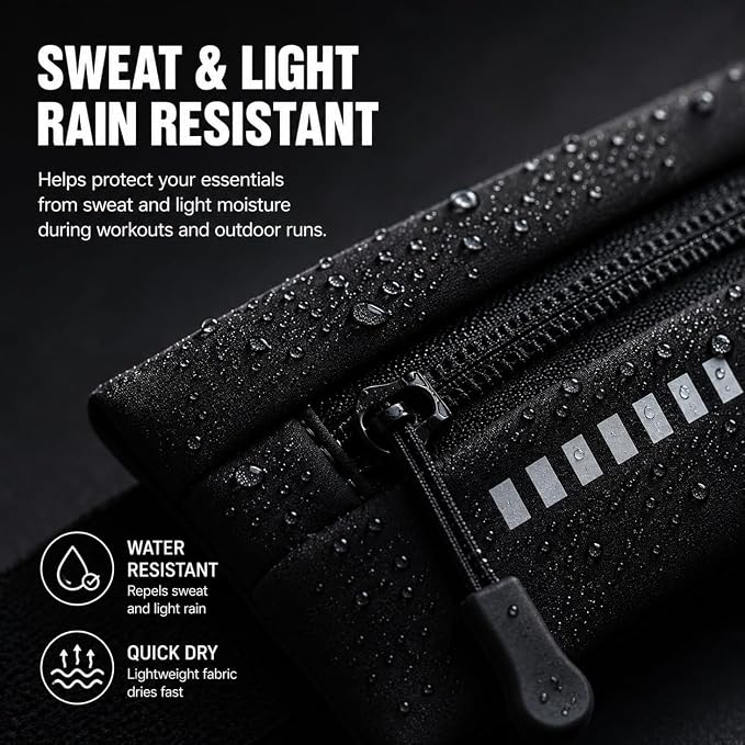 Running Belt for Women, No Bounce Phone Holder (Black) - Image 5