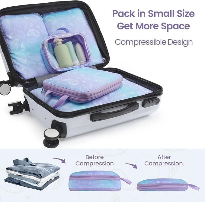 Cambond Compression Packing Cubes for Travel - Luggage Suitcase Organizer | Compression Zip Design for Space-saving, Expandable, Lightweight, Keep Clothes Sorted, Luggage Space Tidy, Carry on Pack Fast - Image 6