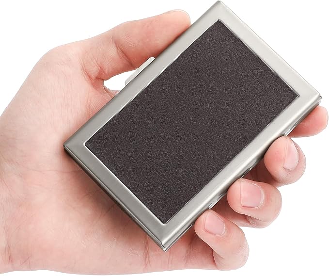 Credit Card Holder Wallet for Women Men Stainless Steel Metal Card Case RFID Blocking Business Card Protector Case with 6 Slots - Image 6