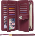 Wallets for Women Trifold Wristlet Wallets Large Capacity RFID Blocking Ladies Purse Credit Card Holder by FALANMULE