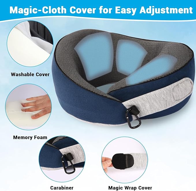 Travel Pillows for Airplanes,Neck Pillow for Traveling, Memory Foam Travel Pillows Neck Support Sleep for Long Flight,Suitable for Airplanes,Offices and Cars - Image 4