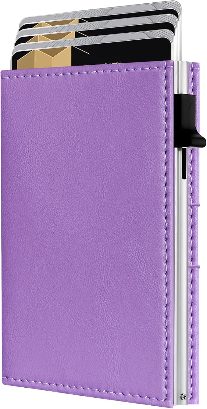 QLD RFID Wallet Women - Small Slim Trifold Wallet Anti-Theft Pop up Card Holder, Minimalist, Ultra Thin, Front Pocket, Premium Leather, 9-11 Cards Capacity | ID Window | Cash Slot by QLDBrand