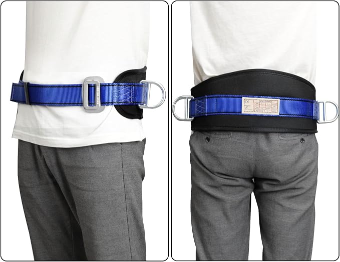 Trsmima Safety Climbing Harness Belt - Positioning Climbing Belt with Waist Pad and 2 D Rings, Personal Portable Safety Belt Kit Protective Equipment | Waist Pad Personal Portable Safety Belt Kit Protective Equipment - Image 6