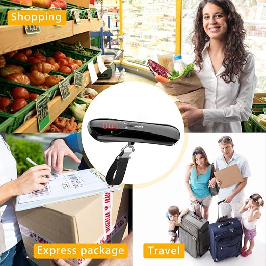 Digital Luggage Scale 110lb Portable Travel Hanging Suitcase Weight Scales | Handheld Baggage Scale for Travel Essentials Postal Baggage Backpacks Packages, Backlight LED Display Battery Included - Image 8