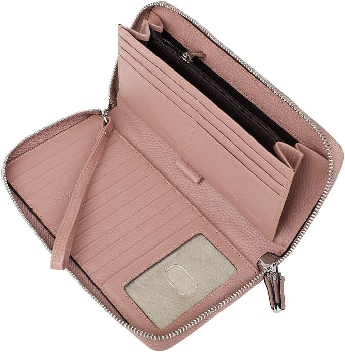 Small Compact Women Wallet RFID Blocking Genuine Leather Bifold Purse with ID Windows - Image 4