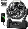 XZK 36000mAh Rechargeable Camping Fan, Battery Powered Portable Travel Fan | 98H Runtime, LED Light, Quiet Desk Fans for Indoor,Outdoor,Fishing,Jobsite & Hurricane Emergency, Gifts for Men Dad Him by Unknown