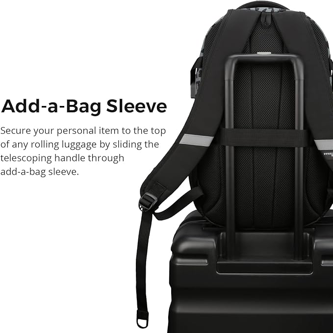 Swissdigital Laptop Backpack, Gray Leopard | USB Charging Port, Travel Backpack, 31l Capacity, For Men - Image 5