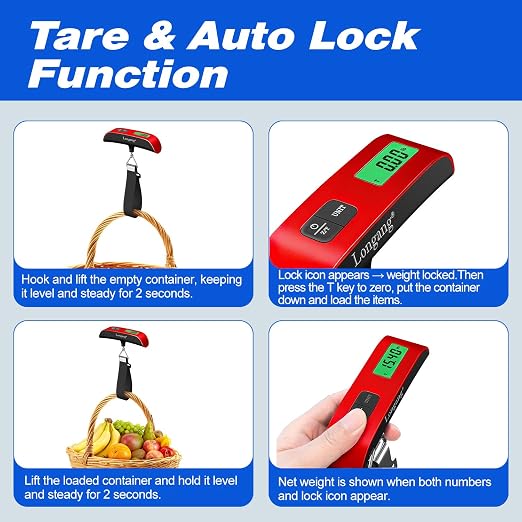 Digital Hanging Luggage Scale with Backlit for Travel, Portable Handheld Suitcase Weight Scale with Hook, 110 Pounds, Battery Included - Image 5
