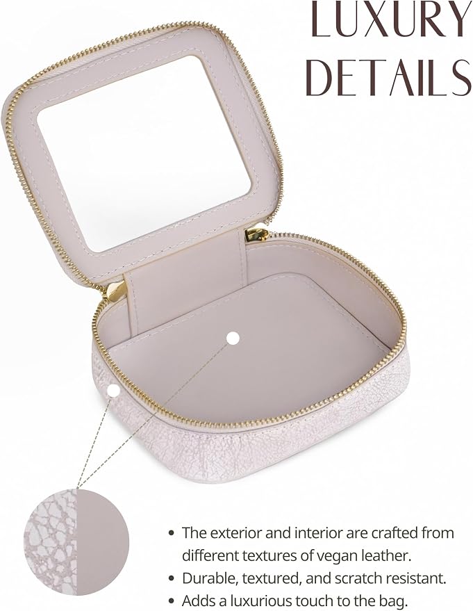 Clear Makeup Bag Travel Cosmetic Case Transparent Toiletry Bag with Zipper, Portable Make Up Organizer Traveling Compact Car Bag for Essentials, Light Pink, Mini - Image 5
