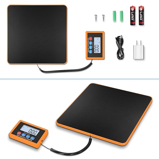 Fuzion Shipping Scale, 440LB x 10g Accurate Digital Postal Scale, Hold/Tare | Carbon Fiber Platform, Digital Shipping Scale for Packages, Luggage, Mailing, Small Pet, Battery & AC Adapter Included - Image 6