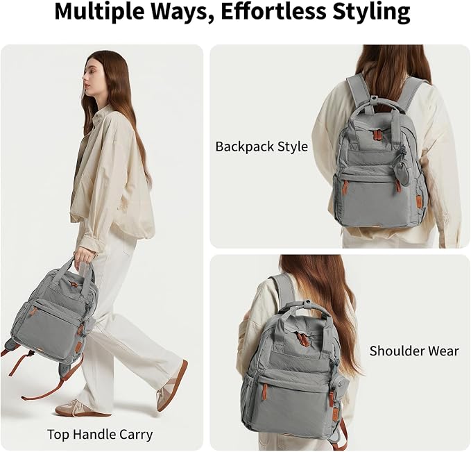 Lightweight Travel Backpack for Women, Anti-Theft Waterproof Hiking Backpack Outdoor Business Casual Daypack 14'' Laptop Work Backpack - Image 4