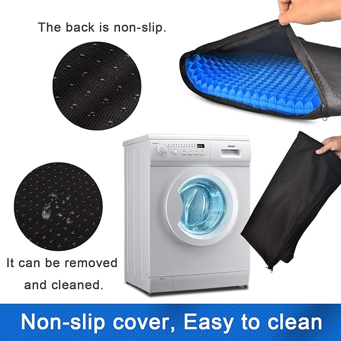 Gel Seat Cushion, Cooling Honeycomb Design for Office Chair Car Wheelchair | Cool & Breathable, Soft & Comfortable - Image 4
