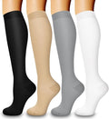 4 Pairs Compression Socks for Women and Men-Circulation Best Support Socks for Running,Athletic,Cycling by Bluemaple