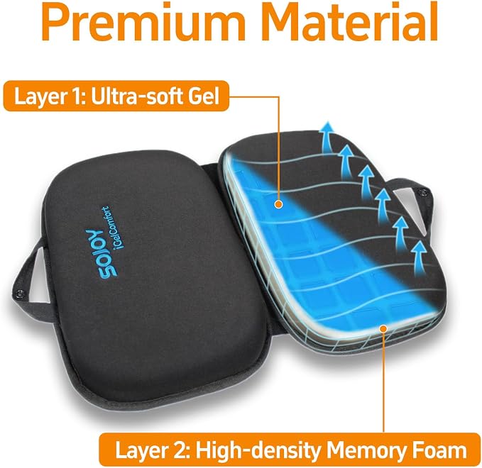 iGelComfort 3 in 1 Foldable Gel Seat Cushion Featured with Memory Foam (A Must-Have Travel Cushion! Smart, Easy Travel Cushion) (Size: 18.5“ x 15" x 2") - Image 4