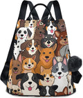 ALAZA Cute Dog Prints Puppy Animal Backpack Purse for Women Anti Theft Fashion Back Pack Shoulder Bag by ALAZA