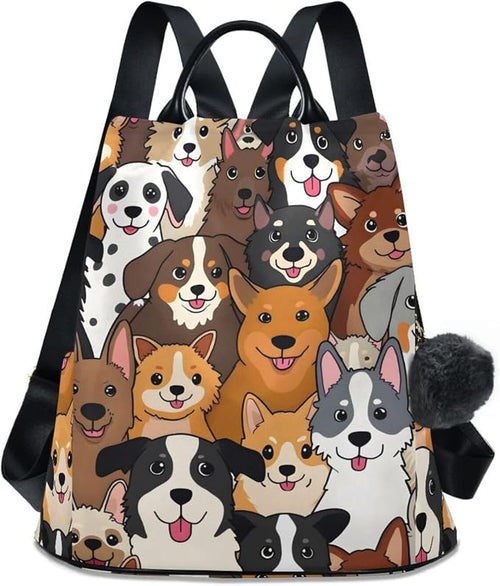 ALAZA Cute Dog Prints Puppy Animal Backpack Purse for Women Anti Theft Fashion Back Pack Shoulder Bag by ALAZA