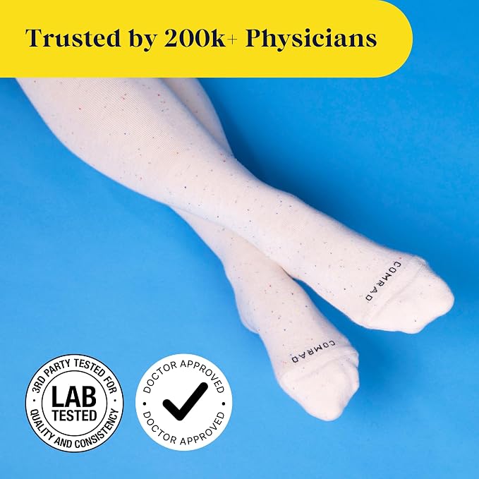 Premium Cotton Knee High Socks - 15-20mmHg Graduated Compression Socks - Soft & Breathable, Unisex - Image 6