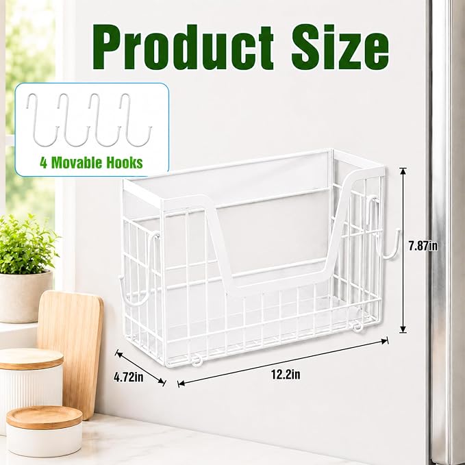 UFORU Magnetic Shelf for Fridge, Strong Magnet Storage Rack for Kitchen | 2 Pack Set, Holds Up to 30 lbs, Spacious Hollow Basket Design, Upgraded Material, Durable Construction, Space-Saving Storage - Image 9