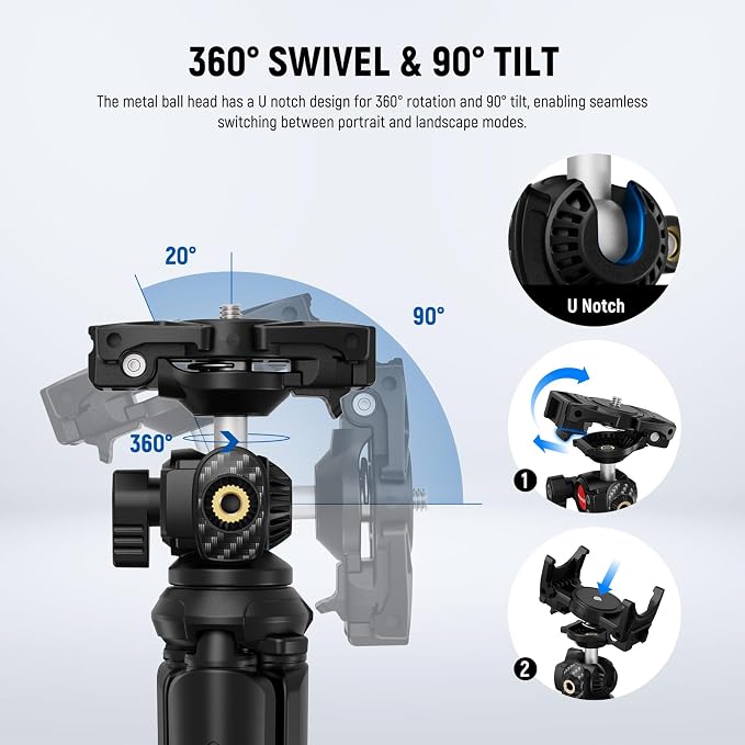 NEEWER Tripod for iPhone with Remote, Mini Flexible Phone Tripod Stand | Vlog Selfie Stick, Phone Holder, Action Camera Adapter, Compatible with iPhone GoPro Insta360 Samsung Digital Camera, TP35 - Image 3