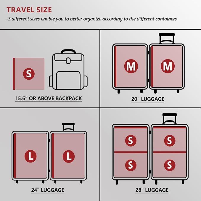 Travel Vacuum Bags for Clothing with Rechargeable Pump 30 Combo, Black | Compression Packing Cubes Organizer Storage for Luggage Suitcase, Space Saver Seal Bags for Vacation Cruise - Image 3