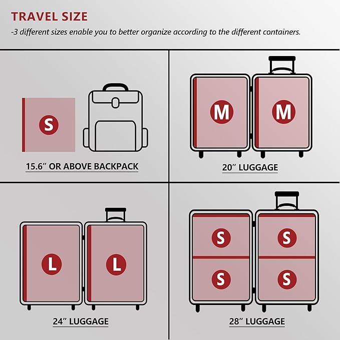 Travel Vacuum Bags for Clothing with Rechargeable Electric Pump, Compression Packing Cubes Organizer Storage for Luggage Suitcase, Space Saver Seal Bags for Vacation Cruise, 8 Large | Compression Packing Cubes Organizer Storage for Luggage Suitcase, Sp... - Image 3