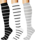 Breslatte Compression Socks for Women Men 15-20 mmHg | Graduated compression stockings knee high athletic support socks for travel running flying nurse pregnant by Breslatte