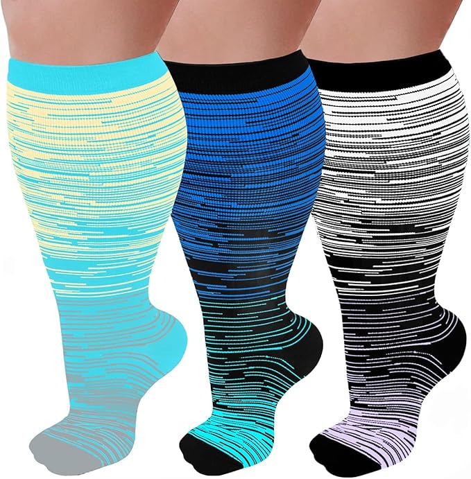 Compression Socks for Women &Men Wide Calf, Plus Size 15-20 mmhg,Knee High,compression stockings by COMPRESSIONSOCKS
