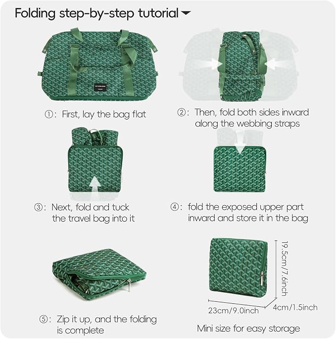 TINYAT Foldable Travel Duffle Bag Expandable Personal Item Travel Bag,32L | Expandable Gym Bag for Women Weekender Carry On Overnight Tote Large Capacity Portable Luggage Bag - Image 6