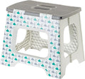 Vigar Compact Folding Step Stool for Adults 10-1/2 Inch Geometric | Foldable, Lightweight Portable Design, Carry Handle, Non Slip Surface, Space-Saving Body, Supports up to 330 lb by VIGAR