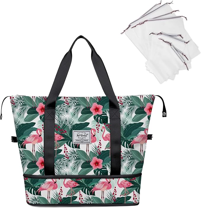 NPBAG Women Travel Duffel, Multi Functional Large Expandable Weekender Carry-on Tote, Gym Workout Overnight Bag, Mommy Hospital Bag for Labor and Delivery by NPBAG